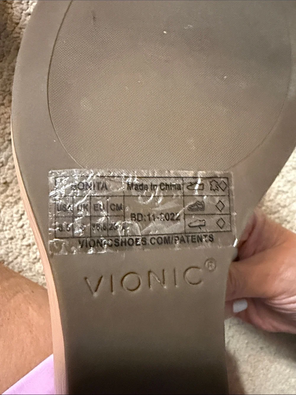 Vionic Nude Tan Suede Wedge Sandals